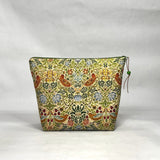 OOAK Birds Ivory Medium Zipper Pouch Gadget Case/ Cosmetics/ Project Bag