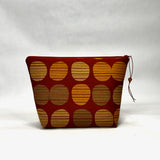OOAK Striped Dots Medium Zipper Pouch Gadget Case/ Cosmetics/ Project Bag