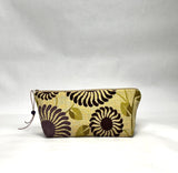 OOAK Purple Flowers Chenille Small Zipper Pouch Gadget Case/ Cosmetics/ Project Bag