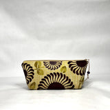 OOAK Purple Flowers Chenille Small Zipper Pouch Gadget Case/ Cosmetics/ Project Bag