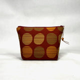 OOAK Striped Dots Small Zipper Pouch Gadget Case/ Cosmetics/ Project Bag