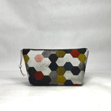 OOAK Silver Hexi Small Zipper Pouch Gadget Case/ Cosmetics/ Project Bag