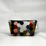 OOAK Silver Hexi Small Zipper Pouch Gadget Case/ Cosmetics/ Project Bag