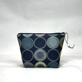 OOAK Multi Circles Navy Small Zipper Pouch Gadget Case/ Cosmetics/ Project Bag
