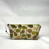 OOAK Mod Leaves Chenille Small Zipper Pouch Gadget Case/ Cosmetics/ Project Bag