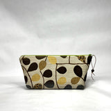 OOAK Mod Leaves Chenille Small Zipper Pouch Gadget Case/ Cosmetics/ Project Bag
