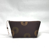 OOAK Circle Burst Brown Small Zipper Pouch Gadget Case/ Cosmetics/ Project Bag