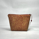 OOAK Scattered Dots Chenille Small Zipper Pouch Gadget Case/ Cosmetics/ Project Bag