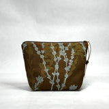 OOAK Flora Blue Chenille Small Zipper Pouch Gadget Case/ Cosmetics/ Project Bag