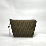 OOAK Geometric Olive Small Zipper Pouch Gadget Case/ Cosmetics/ Project Bag