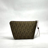 OOAK Geometric Olive Small Zipper Pouch Gadget Case/ Cosmetics/ Project Bag