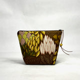 OOAK Garden Brown Small Zipper Pouch Gadget Case/ Cosmetics/ Project Bag
