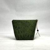 OOAK Leaves Green Brown Small Zipper Pouch Gadget Case/ Cosmetics/ Project Bag