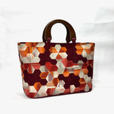 Hexie Sienna Wide Oval Bottom Knitting Craft Tote Bag