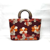 Hexie Sienna Wide Oval Bottom Knitting Craft Tote Bag