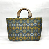 Ovals Blue Wide Oval Bottom Knitting Craft Tote Bag