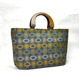 Ovals Blue Wide Oval Bottom Knitting Craft Tote Bag