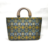 Ovals Blue Wide Oval Bottom Knitting Craft Tote Bag