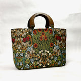 Blackthorne Green Wide Oval Bottom Knitting Craft Tote Bag