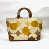 Daisy Flowers Wide Oval Bottom Knitting Craft Tote Bag