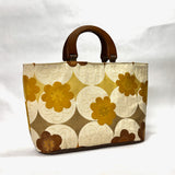 Daisy Flowers Wide Oval Bottom Knitting Craft Tote Bag