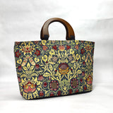 Violet & Columbine Grey Wide Oval Bottom Knitting Craft Tote Bag