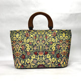 Violet & Columbine Grey Wide Oval Bottom Knitting Craft Tote Bag