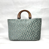 Ephesus Lake Chenille Wide Oval Bottom Knitting Craft Tote Bag