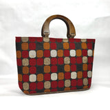 Chroma Red Wide Oval Bottom Knitting Craft Tote Bag