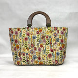 Rosalia Natural Tapestry Wide Oval Bottom Knitting Craft Tote Bag