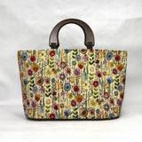 Rosalia Natural Tapestry Wide Oval Bottom Knitting Craft Tote Bag