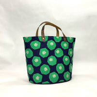 Mellow Navy Green Oval Bottom Knitting Craft Tote Bag