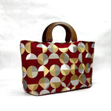 Radius Red Wide Oval Bottom Knitting Craft Tote Bag