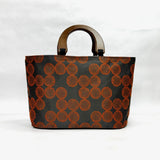 Dottie Orange Wide Oval Bottom Knitting Craft Tote Bag