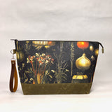 Root Vegetables XL Zipper Knitting Project Craft Bag with Detachable Leather Wrist Strap