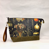Root Vegetables XL Zipper Knitting Project Craft Bag with Detachable Leather Wrist Strap