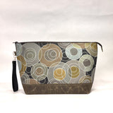 Dynamic Circles XL Zipper Knitting Project Craft Bag with Detachable Leather Wrist Strap