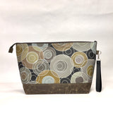 Dynamic Circles XL Zipper Knitting Project Craft Bag with Detachable Leather Wrist Strap