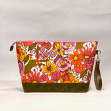 Cindy Spring XL Zipper Knitting Project Craft Bag with Detachable Leather Wrist Strap