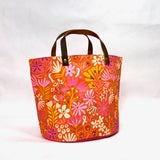 Justine Terracotta Natural Oval Bottom Knitting Craft Tote Bag