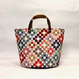 Radiant Tapestry Natural Oval Bottom Knitting Craft Tote Bag