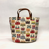 Purses Tapestry Natural Oval Bottom Knitting Craft Tote Bag