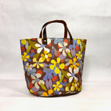 Cloud Flowers Oval Bottom Knitting Craft Tote Bag
