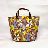 Cloud Flowers Oval Bottom Knitting Craft Tote Bag