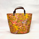 Woodcut Garden Oval Bottom Knitting Craft Tote Bag