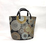 Dynamic Circles Oval Bottom Knitting Craft Tote Bag