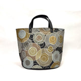 Dynamic Circles Oval Bottom Knitting Craft Tote Bag