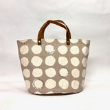 Wonky Spots Grey Oval Bottom Knitting Craft Tote Bag