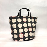 Wonky Spots Black Oval Bottom Knitting Craft Tote Bag
