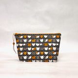 Kitty Kats Black Small Zipper Pouch Gadget Case Cosmetics Project Bag